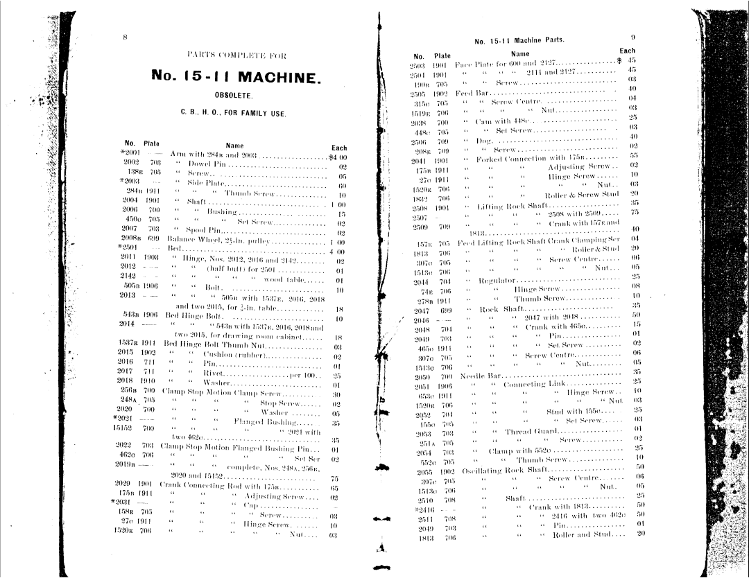 Singer 15-22, 15-30, 15-43, 15-11, 15-41 manual 