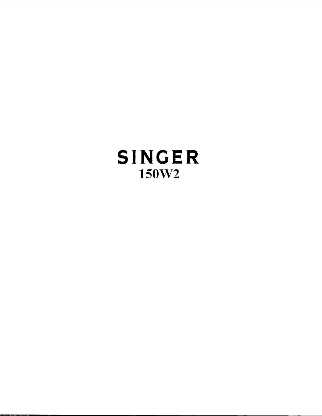 Singer 150W2 manual 