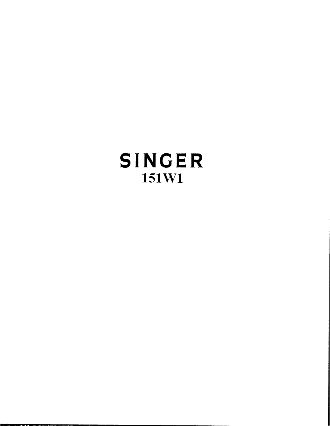 Singer 151W1 manual 