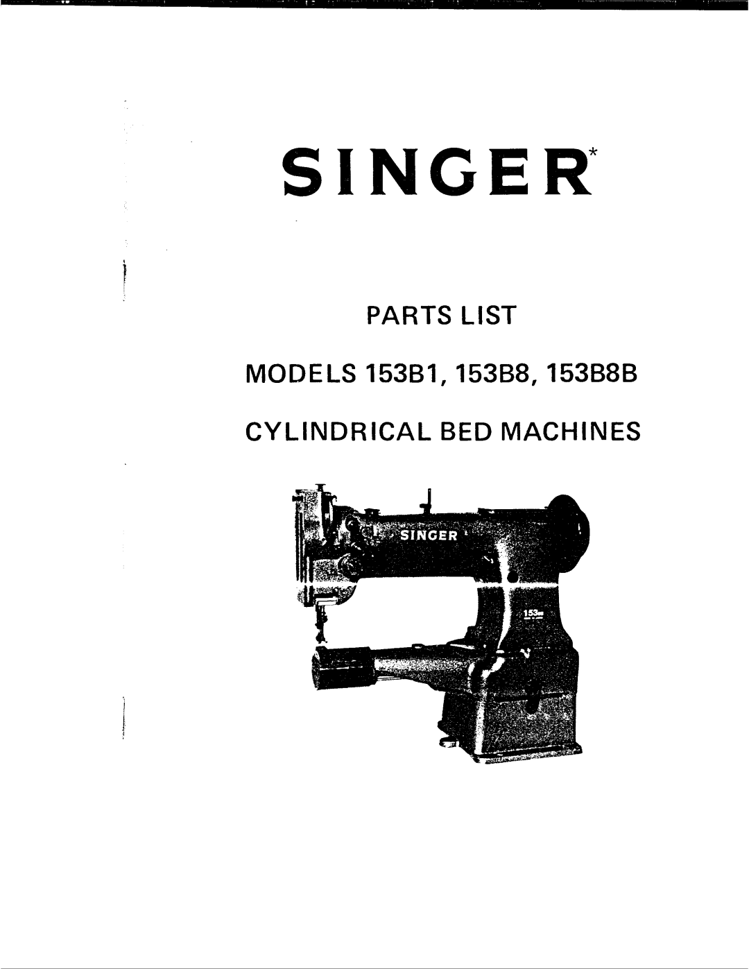 Singer 153B1, 153B8B manual 