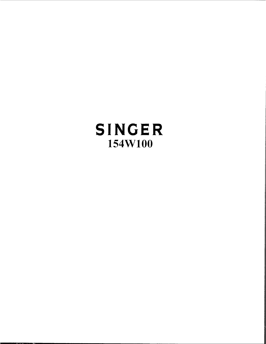 Singer 154W100 manual 