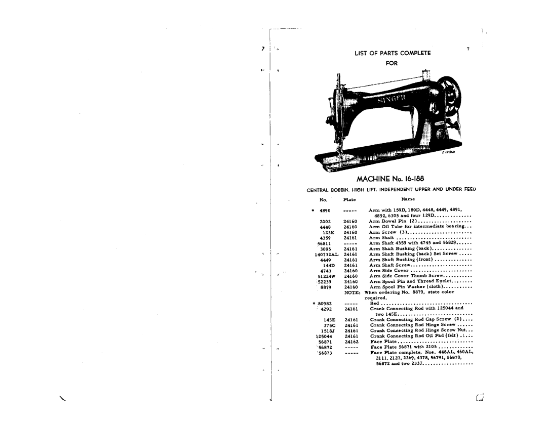 Singer 16-188 manual 