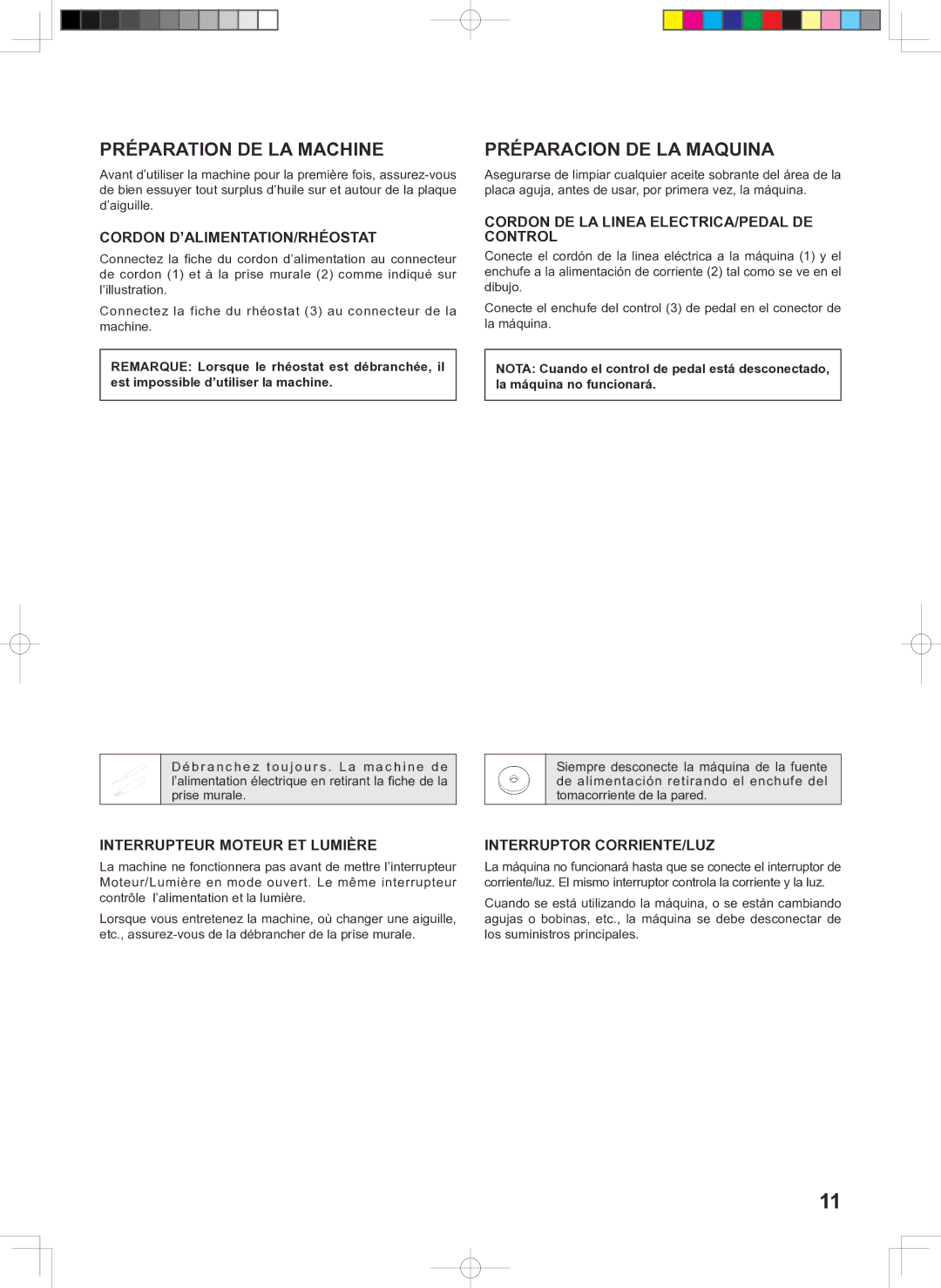 Singer 160 instruction manual Préparation DE LA Machine, Préparacion DE LA Maquina 