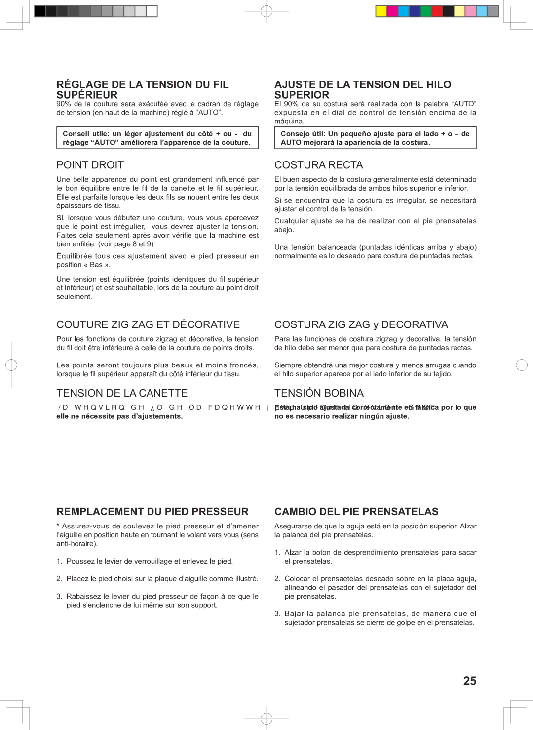 Singer 160 instruction manual Réglage DE LA Tension DU FIL Supérieur, Ajuste DE LA Tension DEL Hilo Superior 