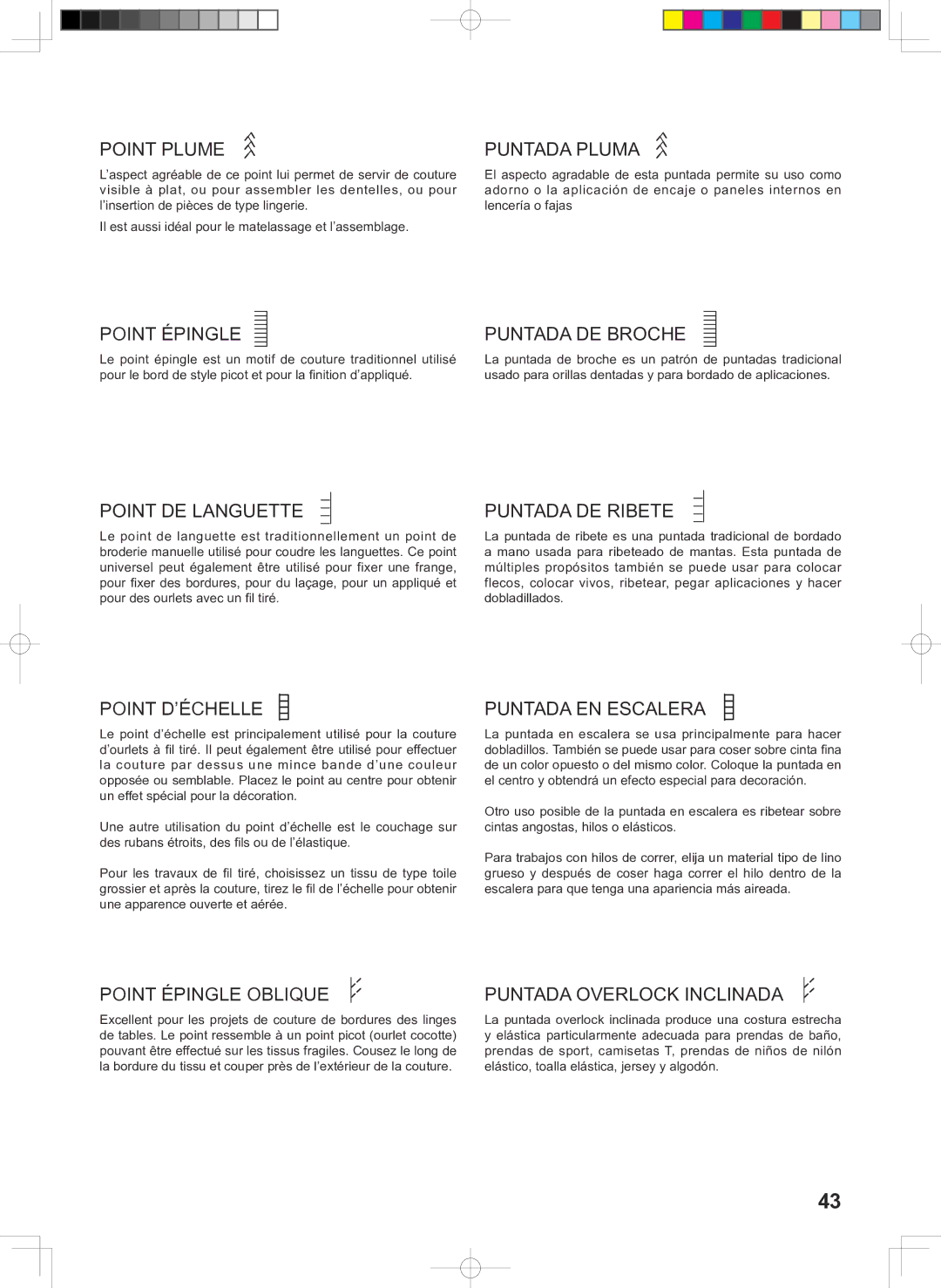 Singer 160 Point Plume, Point Épingle, Point DE Languette, Point D’ÉCHELLE, Puntada Pluma, Puntada DE Broche 