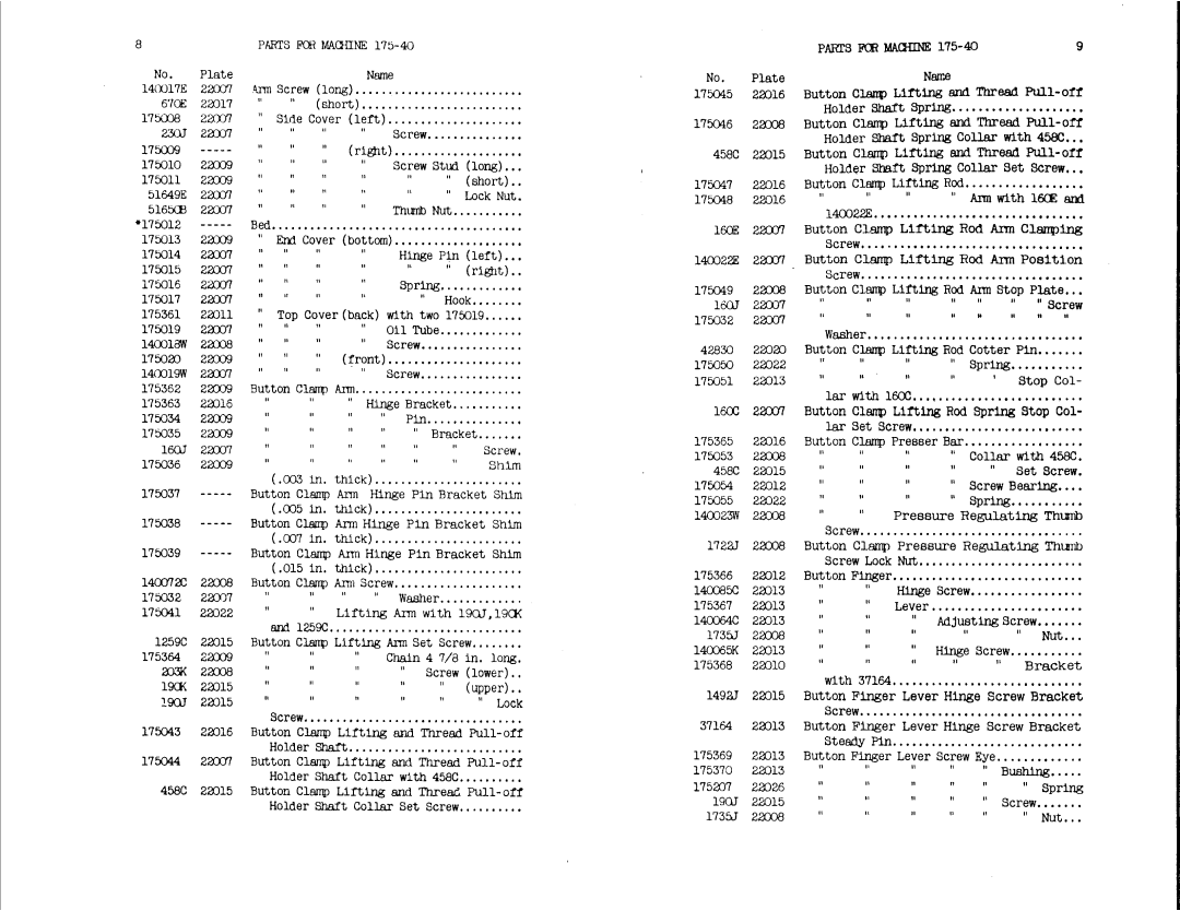 Singer 175-40, 175-44 manual 