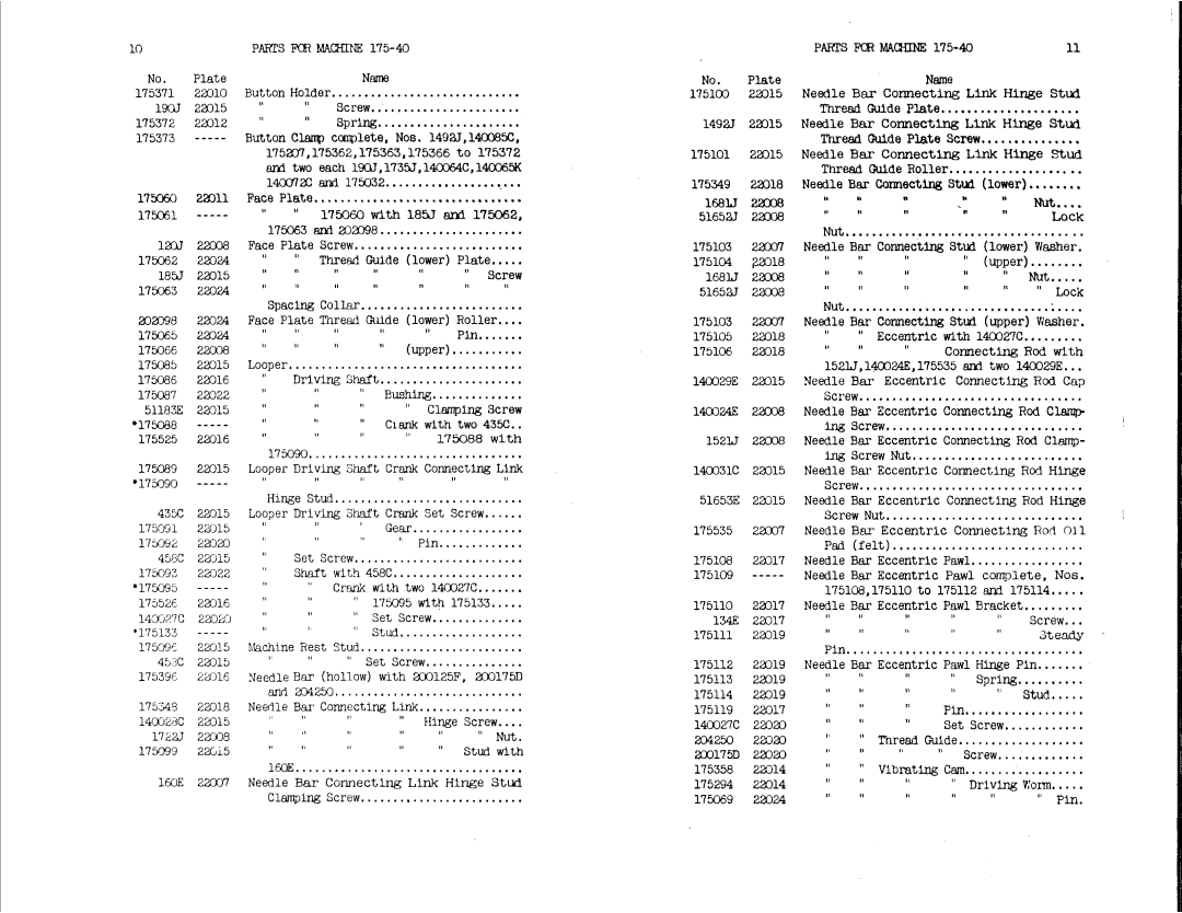 Singer 175-44, 175-40 manual 