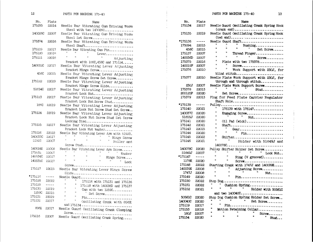 Singer 175-40, 175-44 manual 