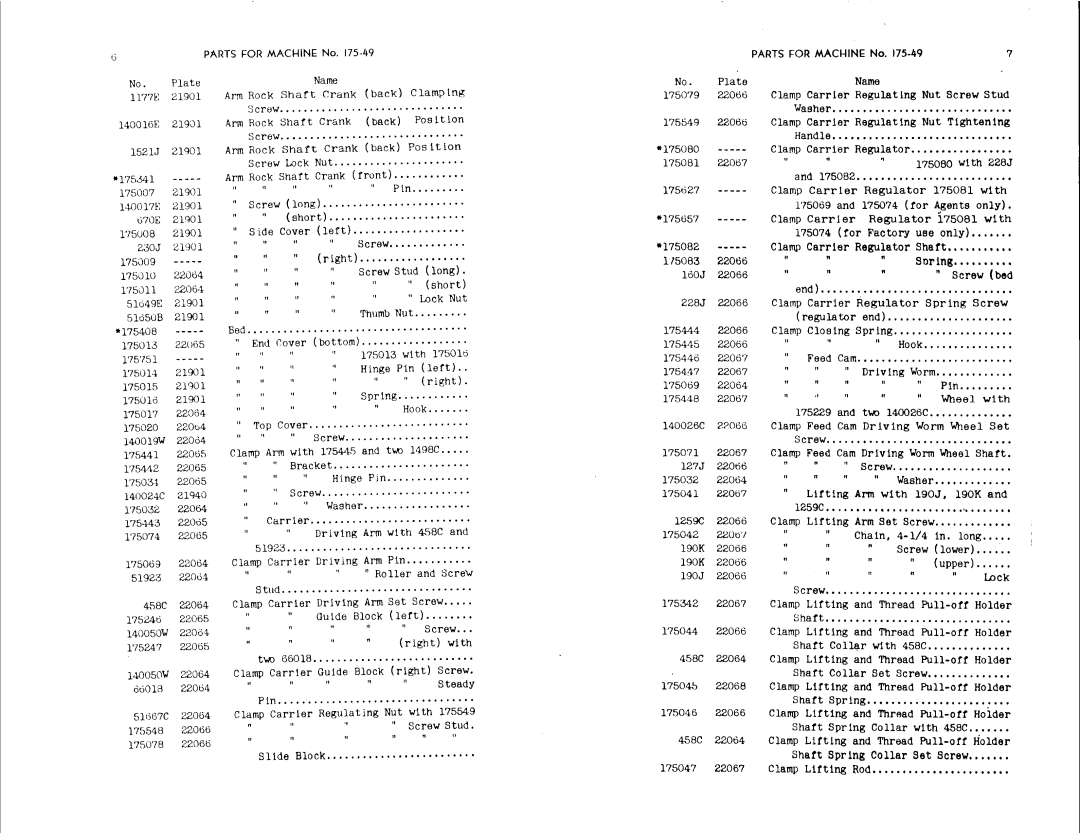 Singer 175-49, 175-50 manual 