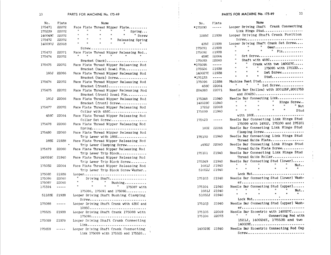 Singer 175-49, 175-50 manual 