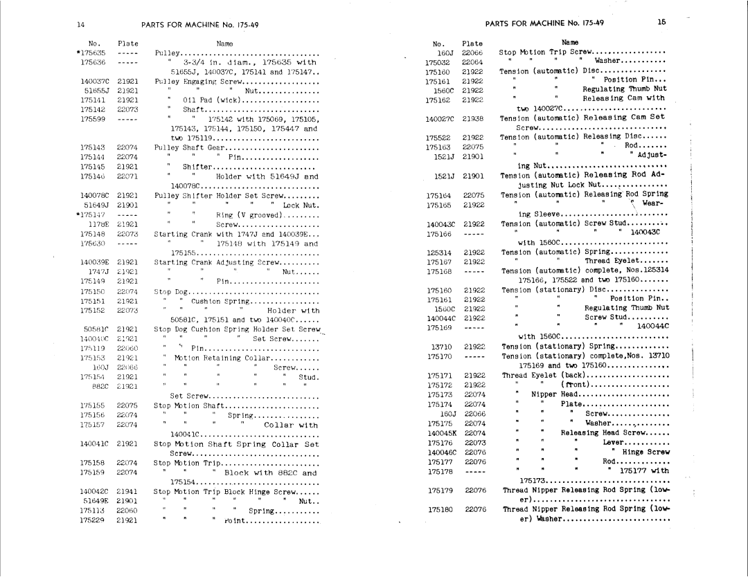 Singer 175-49, 175-50 manual 