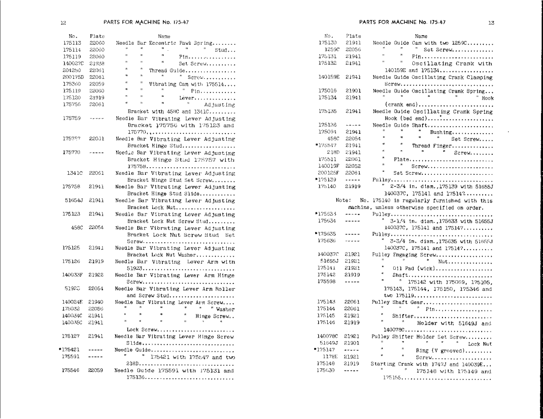 Singer 175-47, 175-52 manual 