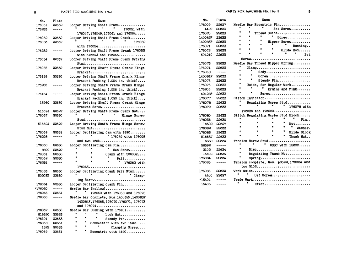 Singer 176-12, 176-11, 176-13 manual 