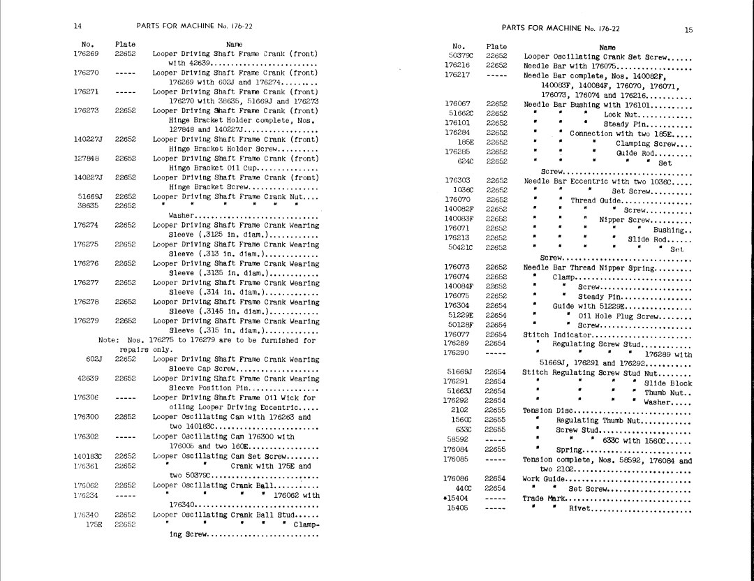 Singer 176-21, 176-22 manual 