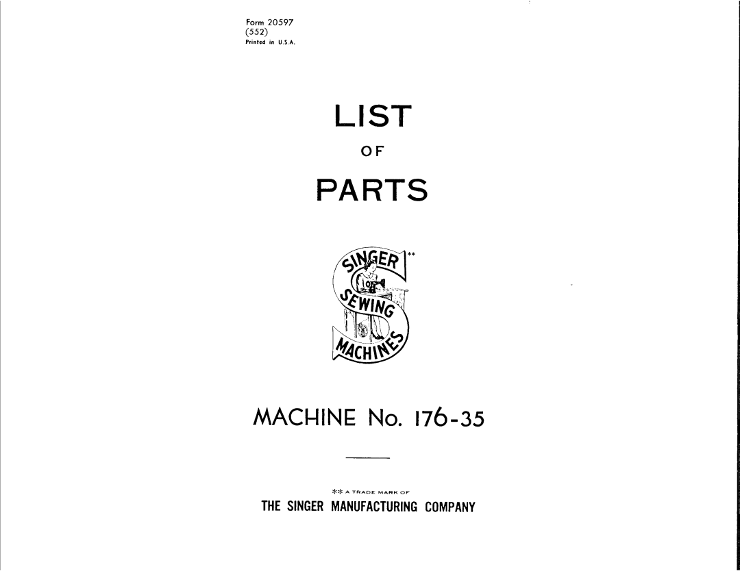 Singer 176-35 manual 