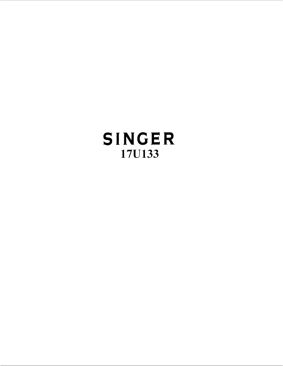 Singer 17U133 manual 