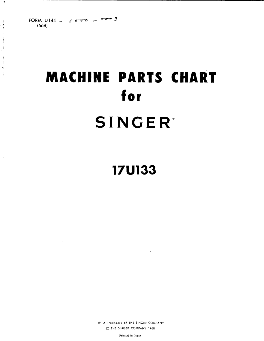 Singer 17U133 manual 