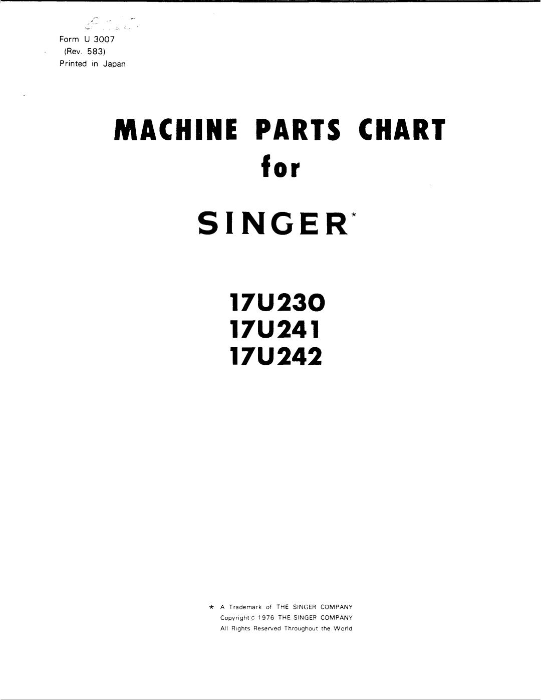 Singer 17U230, 17U241, 17U242 manual 