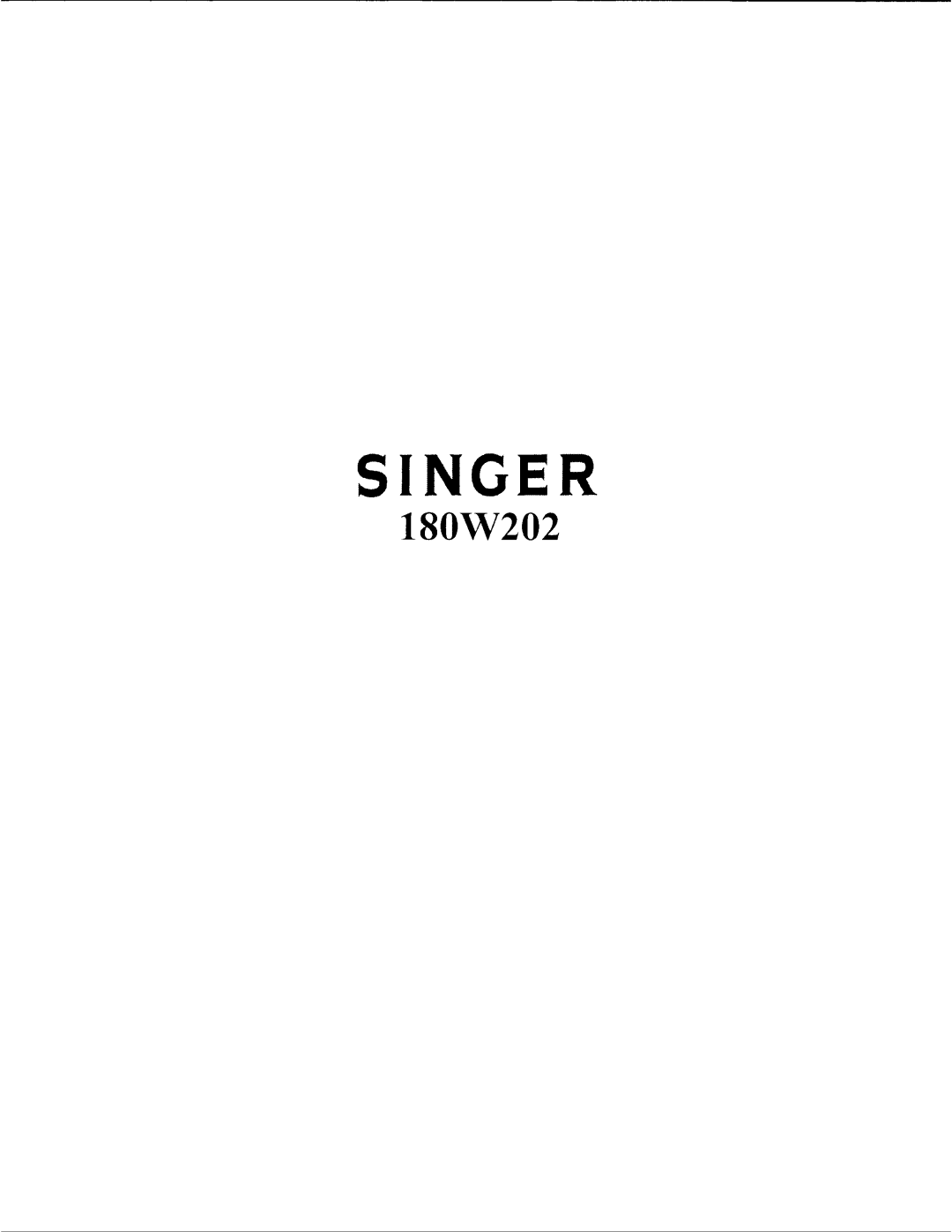 Singer 180W202 manual 