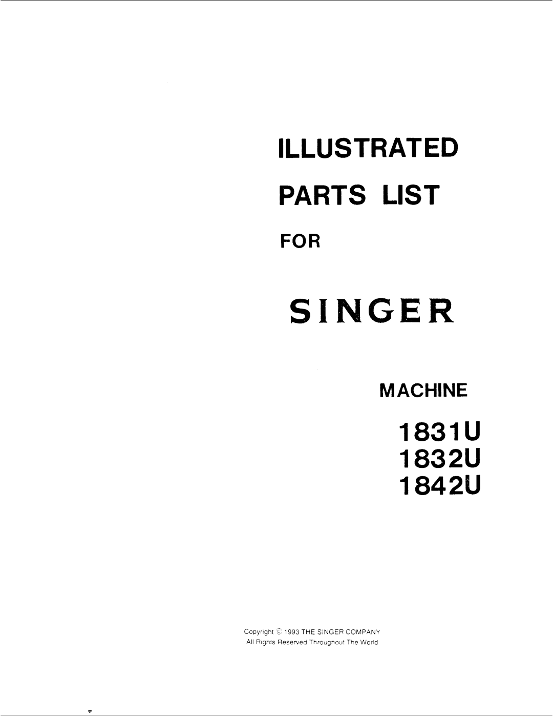 Singer 1832U, 1842U, 1831U manual 