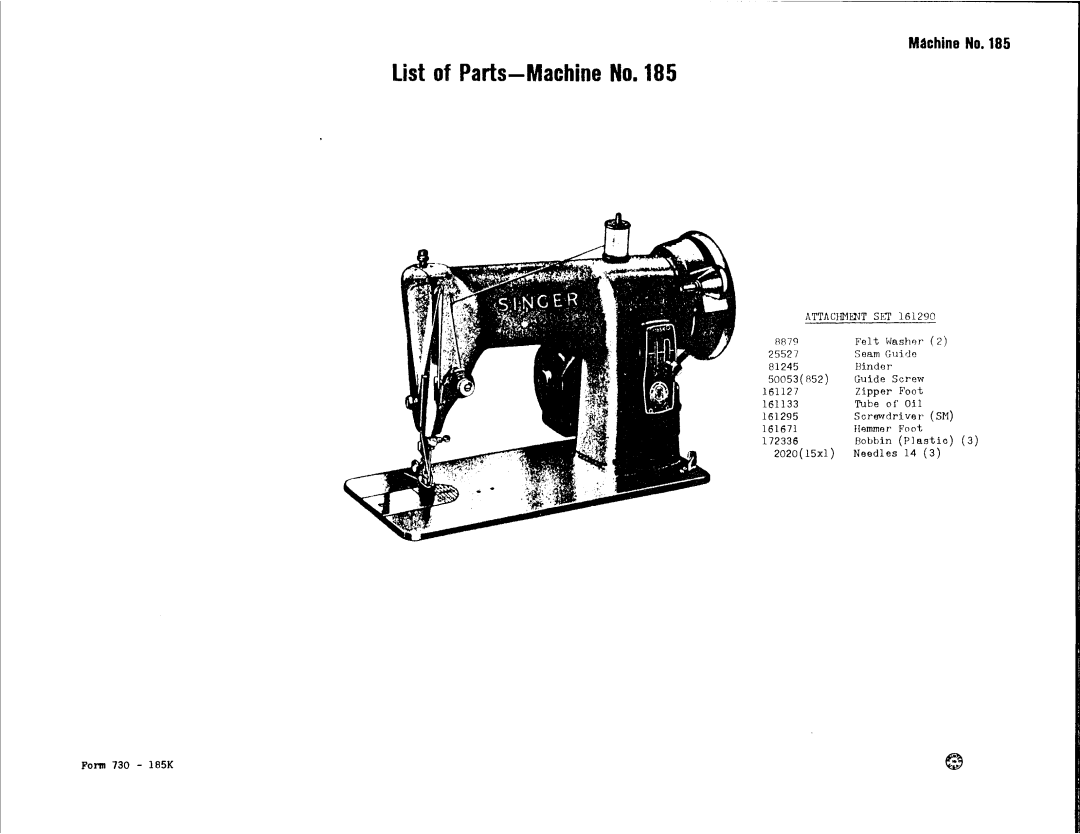 Singer 185 manual 