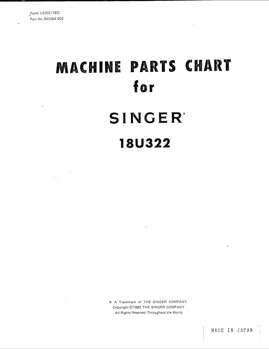 Singer 18U322 manual 