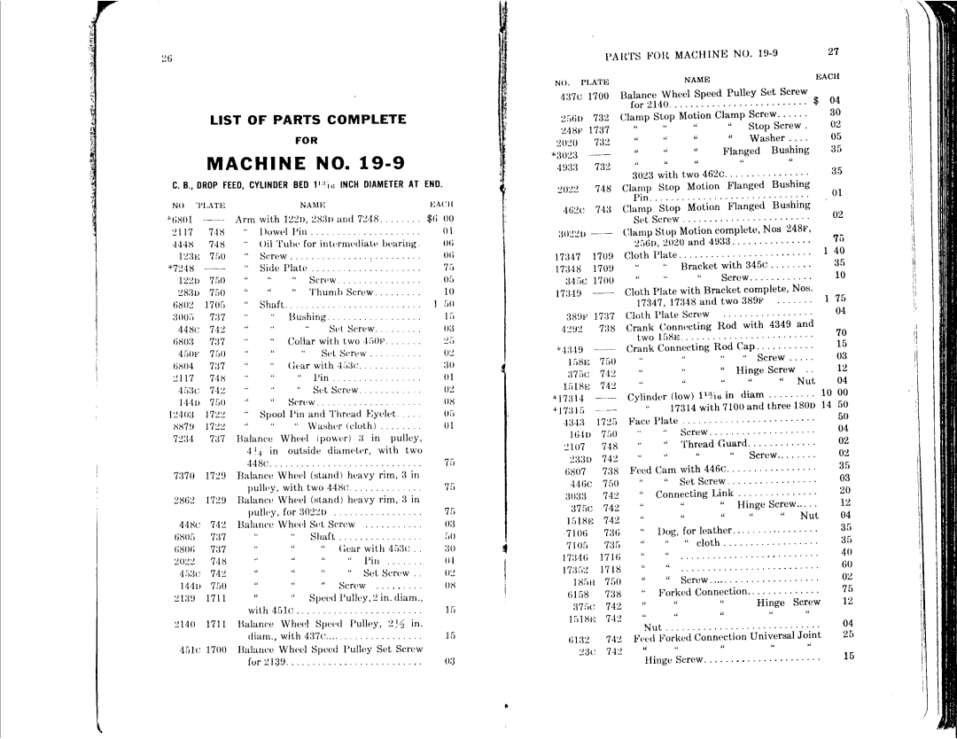 Singer 19-4, 19-5, 19-7, 19-8 manual 