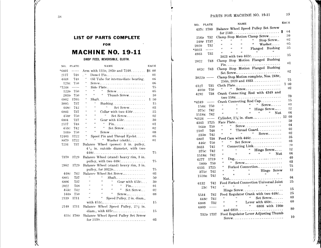 Singer 19-8, 19-5, 19-4, 19-7 manual 