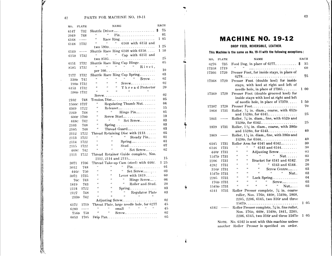 Singer 19-4, 19-5, 19-7, 19-8 manual 