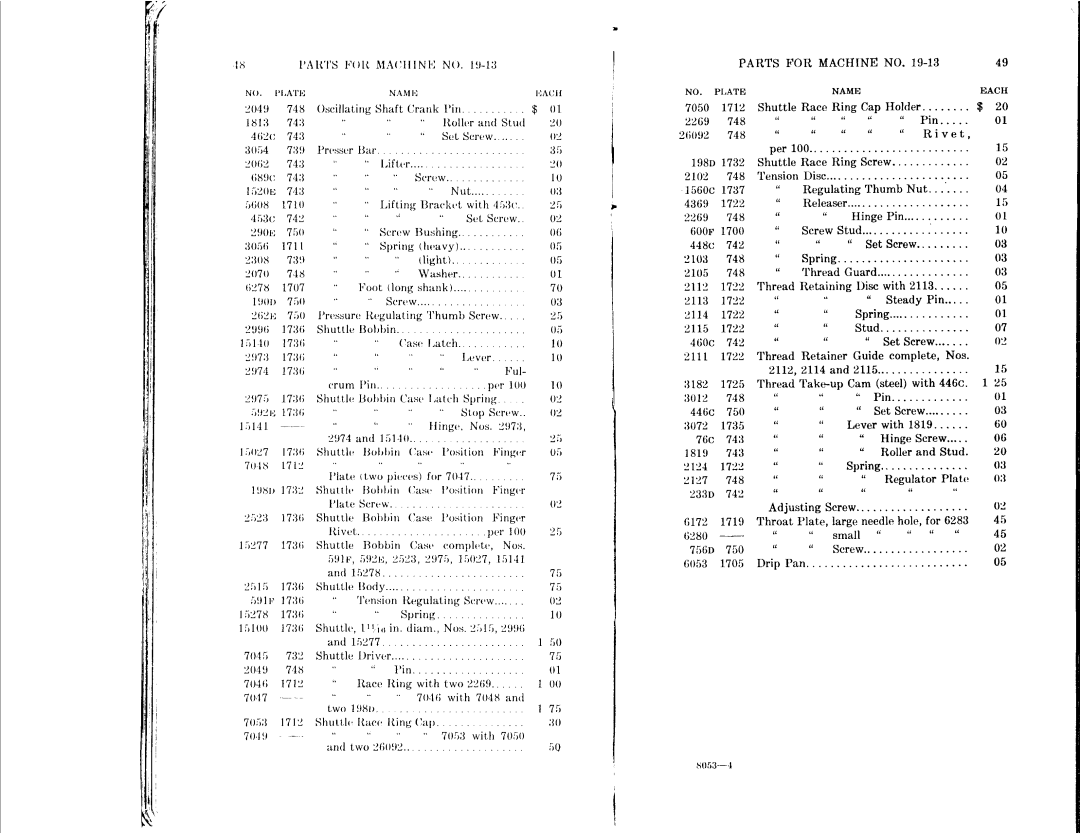 Singer 19-5, 19-4, 19-7, 19-8 manual 