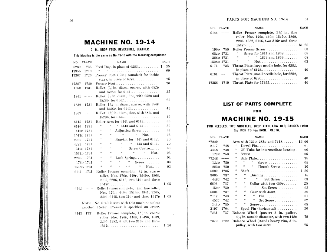 Singer 19-4, 19-5, 19-7, 19-8 manual 