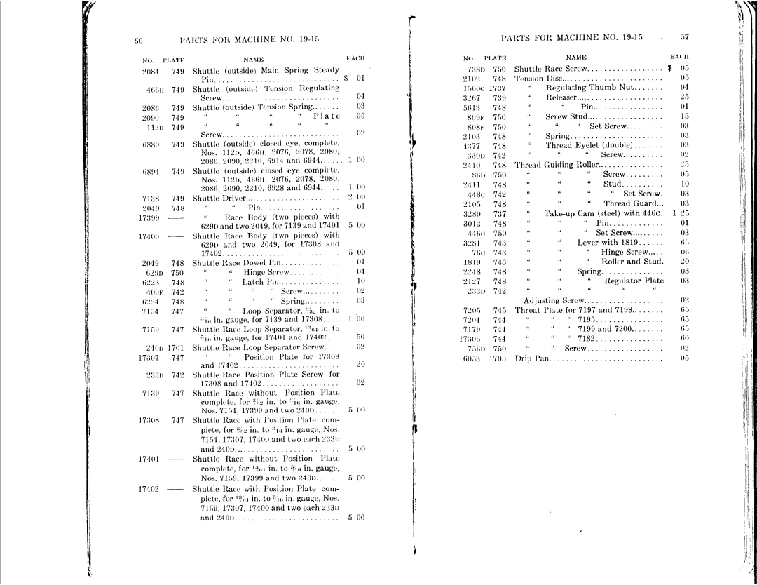 Singer 19-5, 19-4, 19-7, 19-8 manual 