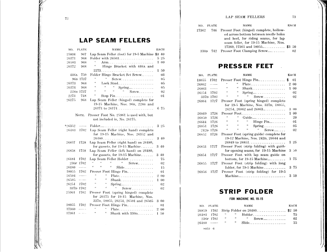 Singer 19-5, 19-4, 19-7, 19-8 manual 