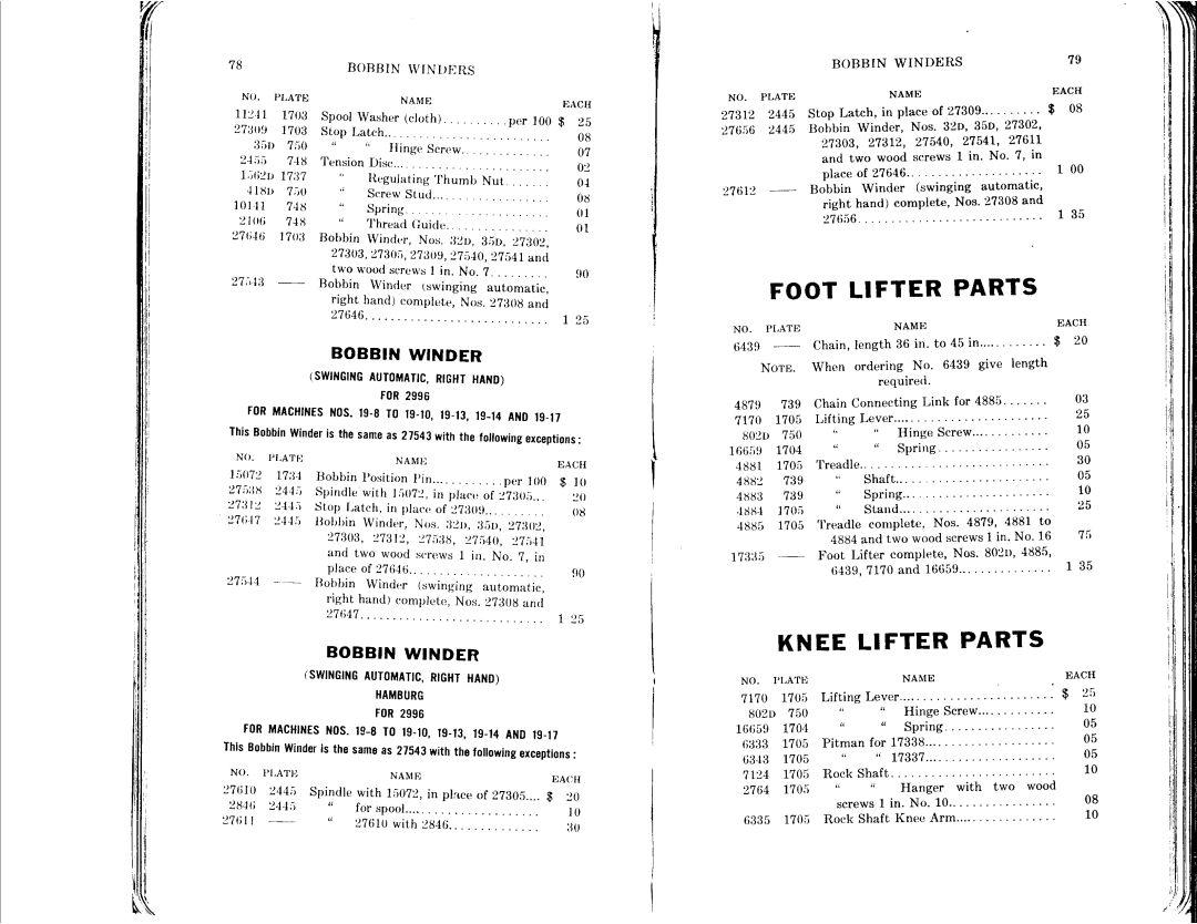 Singer 19-8, 19-5, 19-4, 19-7 manual 