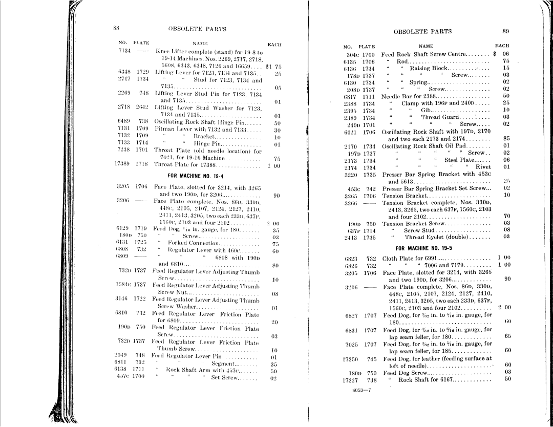 Singer 19-5, 19-4, 19-7, 19-8 manual 