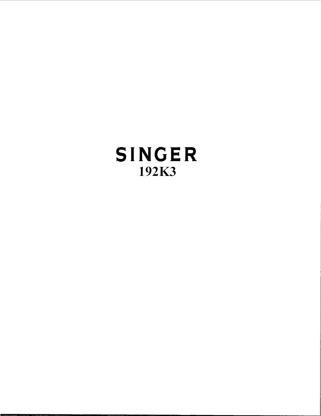 Singer 192K3 manual 