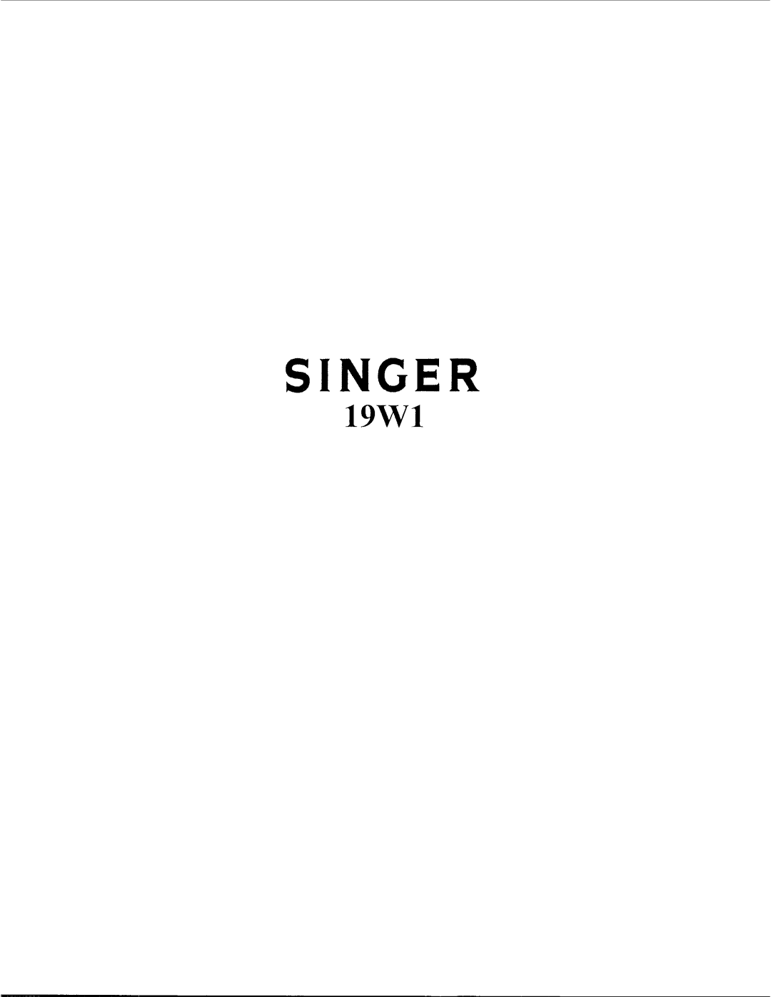 Singer 19W1 manual 