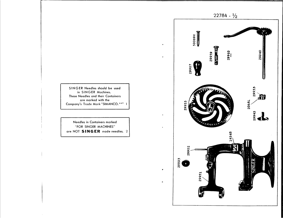 Singer 20-2 manual 