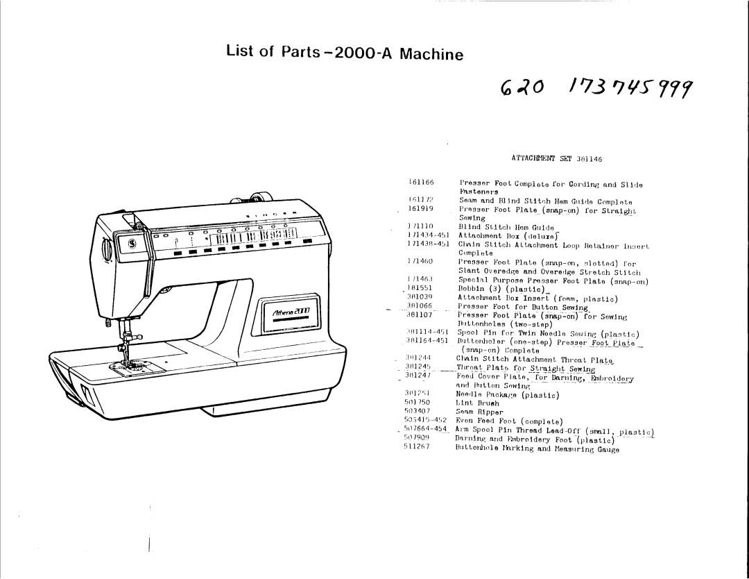 Singer 2000A manual 