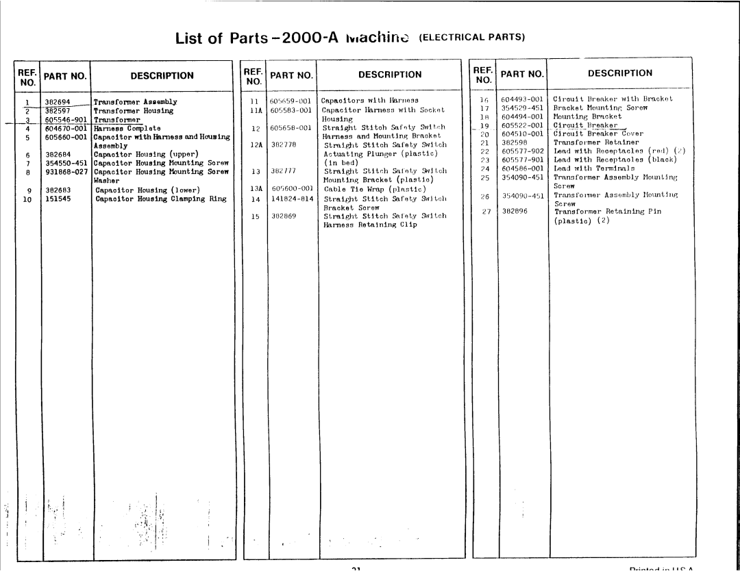 Singer 2000A manual 