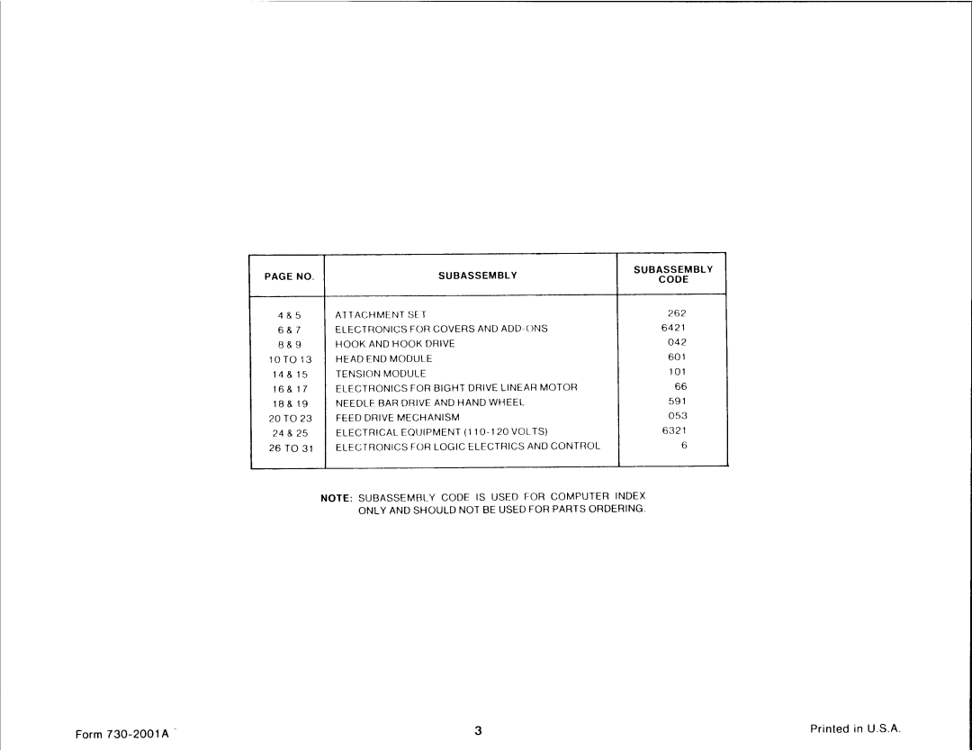 Singer 2001A manual 