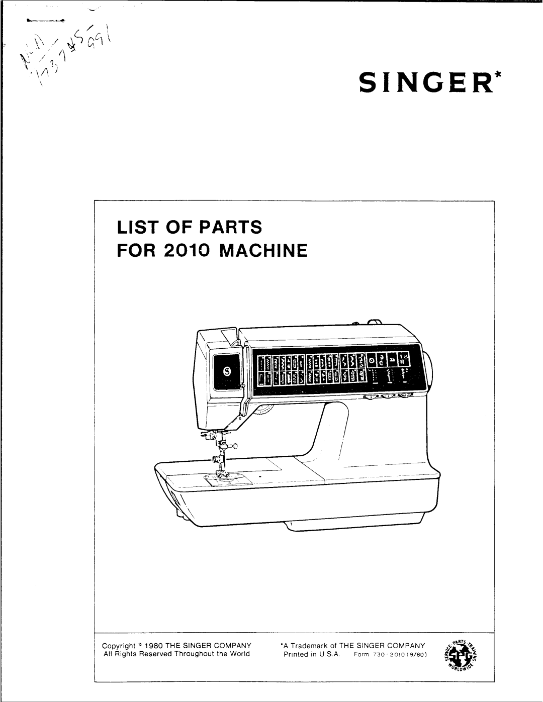 Singer 2010 manual 