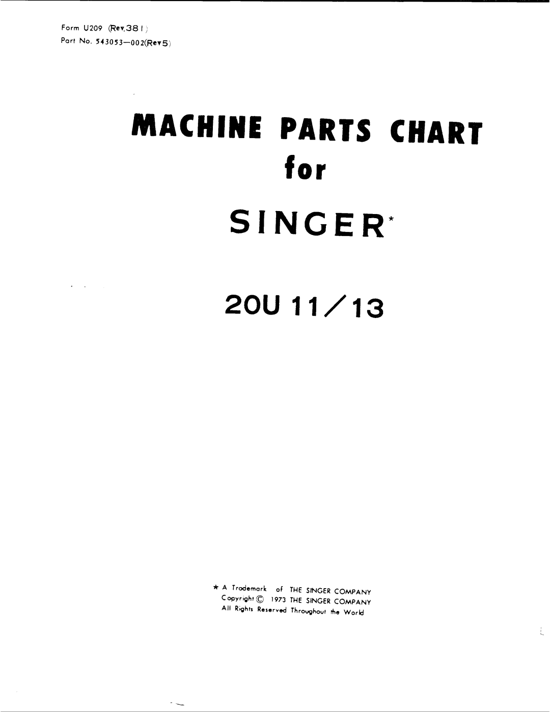 Singer 20U11, 20U13 manual 