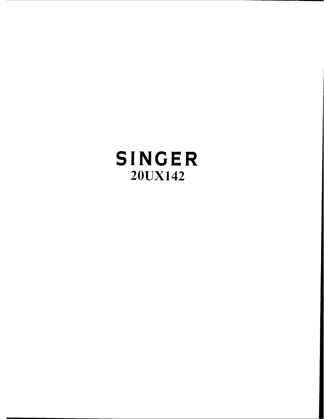 Singer 20UX142 manual 