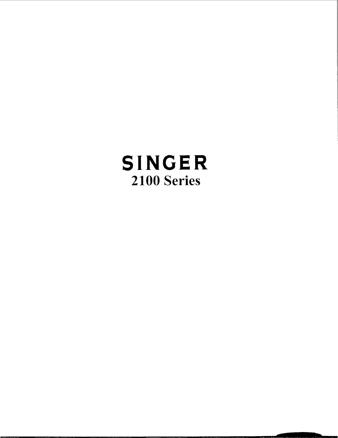 Singer 2100 Series manual 