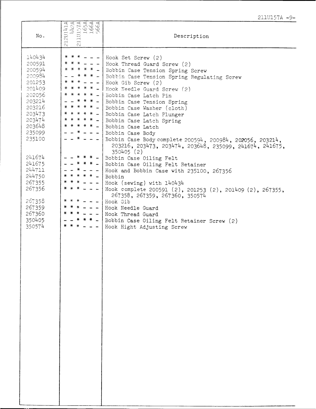 Singer 211U157A manual 