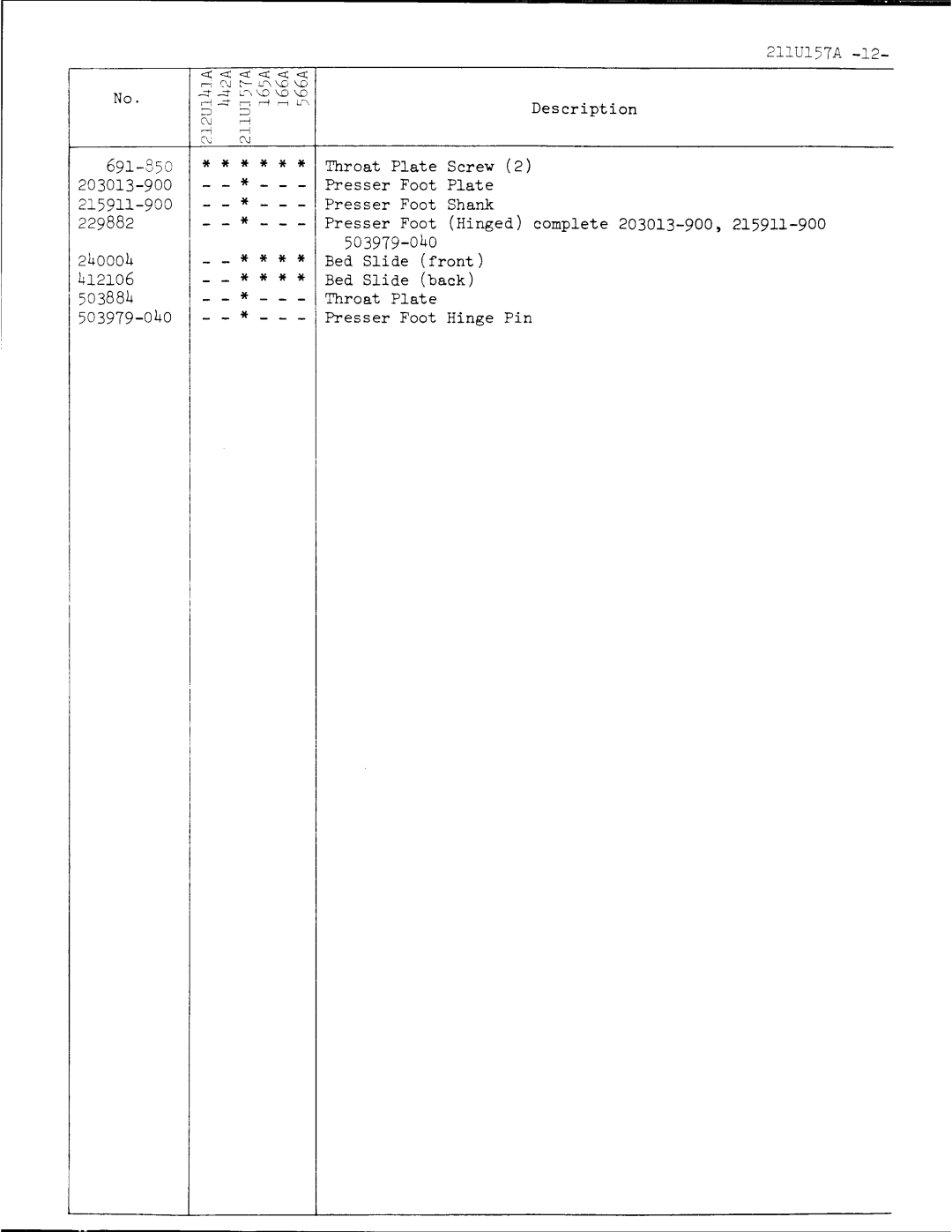 Singer 211U157A manual 