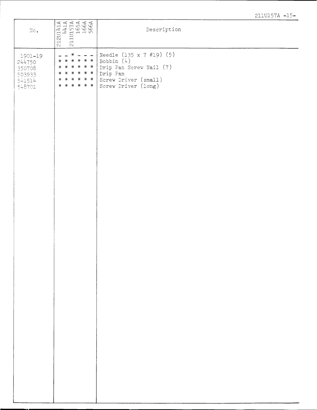 Singer 211U157A manual 