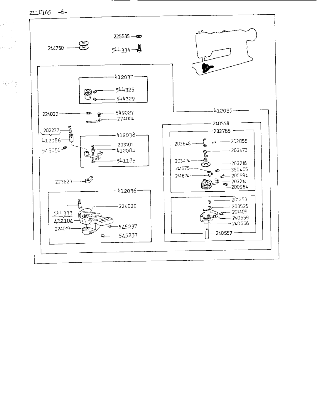 Singer 211U165 manual 