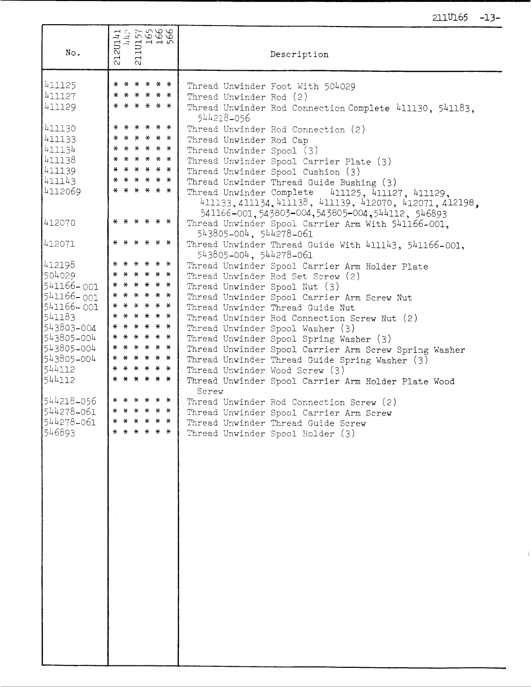 Singer 211U165 manual 